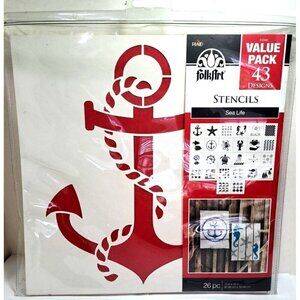 Folk Art Stencils Sea Life Value Pack 26 Pieces 43 Designs